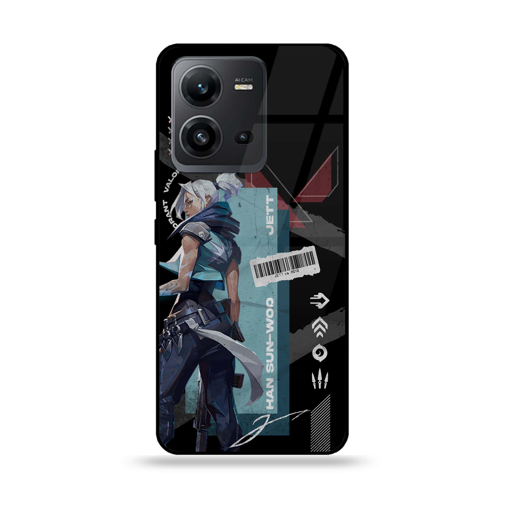Vivo V25 5G - Battle-Ready Series - Premium Printed Glass soft Bumper shock Proof Case