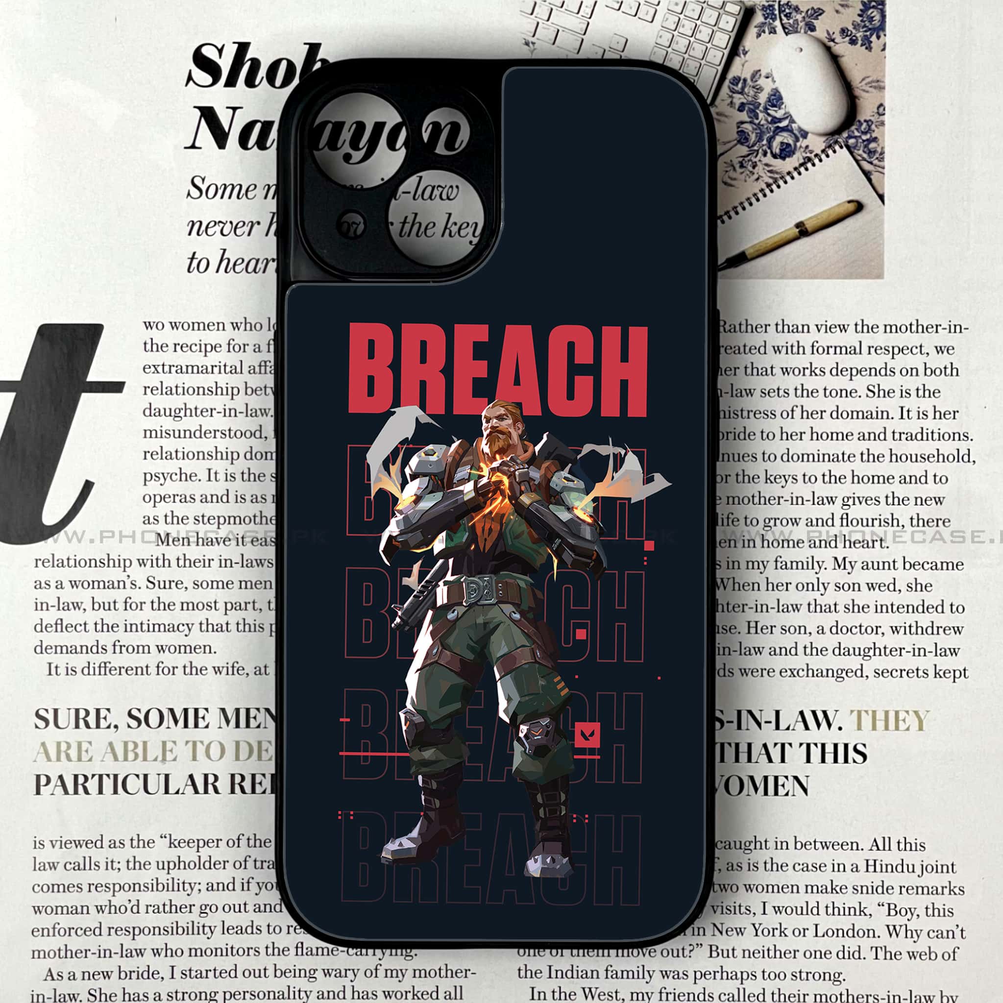 iPhone 14 - Battle-Ready Series - Premium Metal Printed soft Bumper shock Proof Case