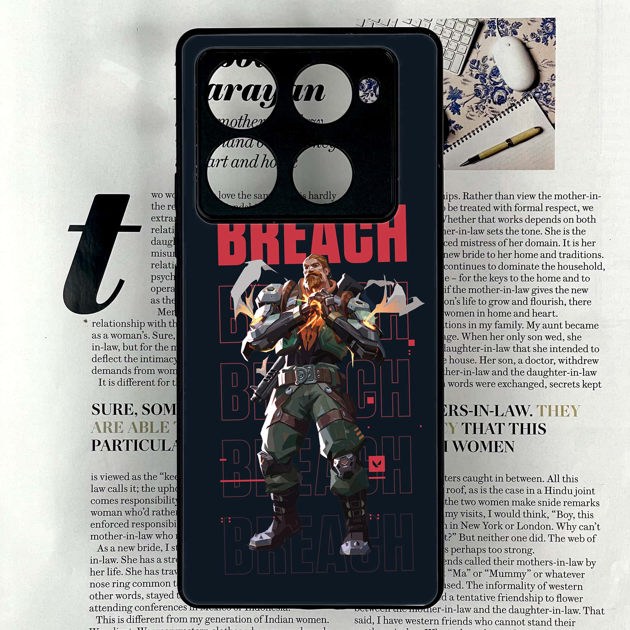 Infinix Note 40 Pro Plus - Battle Ready Series - Premium Metal Printed soft Bumper shock Proof Case
