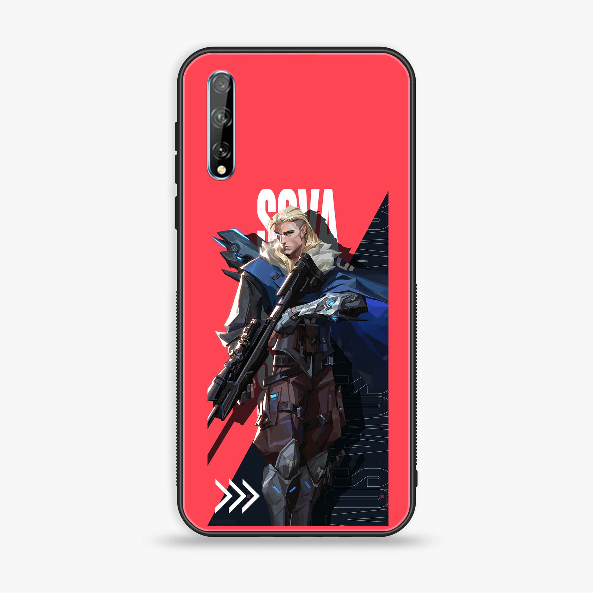 Huawei Y8p - Battle-Ready Series - Premium Printed Glass soft Bumper shock Proof Case