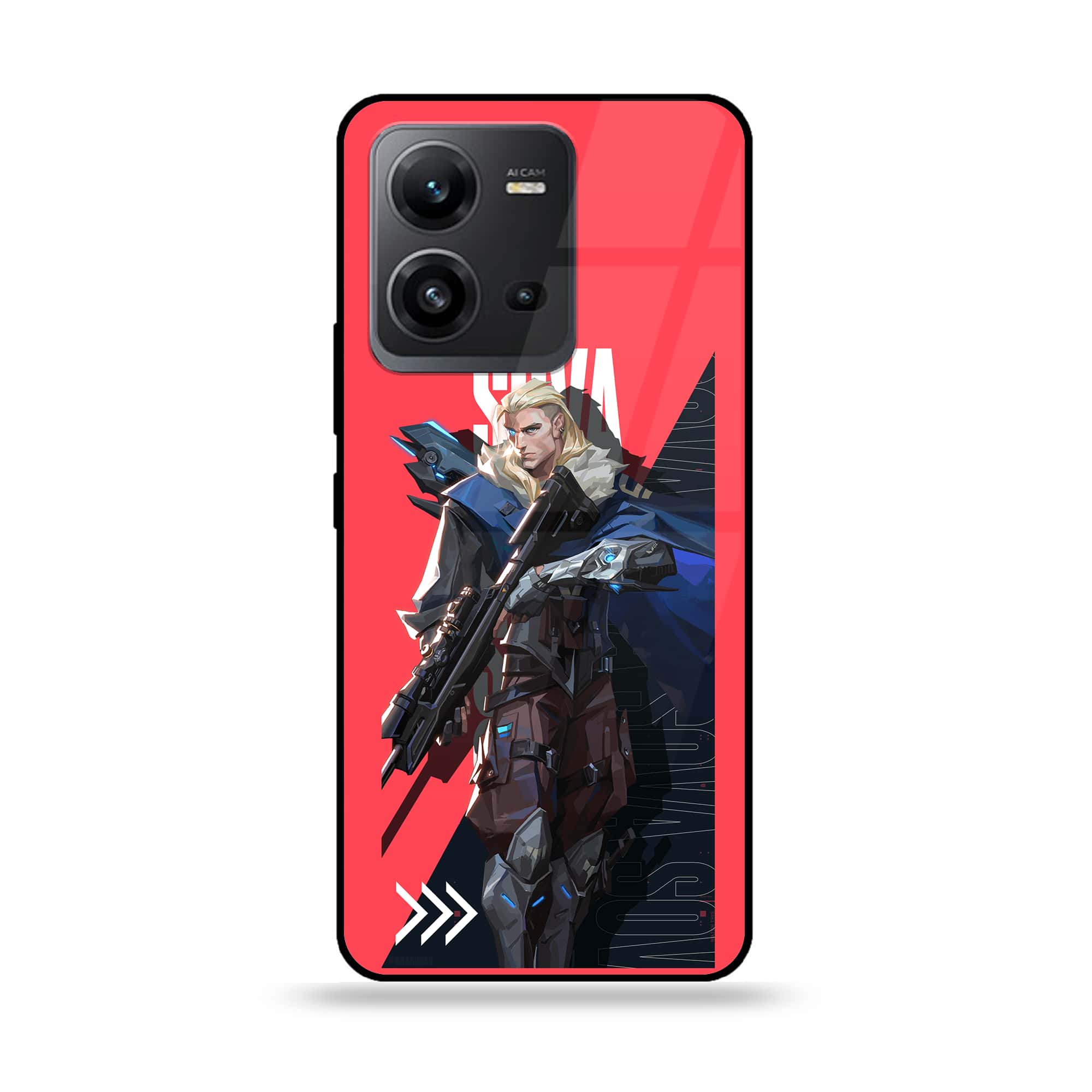 Vivo V25 5G - Battle-Ready Series - Premium Printed Glass soft Bumper shock Proof Case