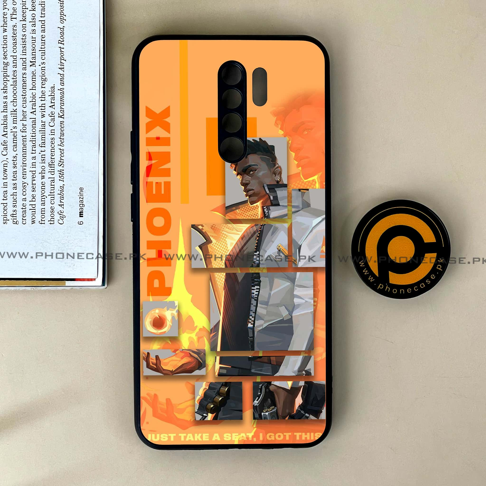 Xiaomi Redmi 9 - Battle-Ready Series - Premium Printed Glass soft Bumper shock Proof Case