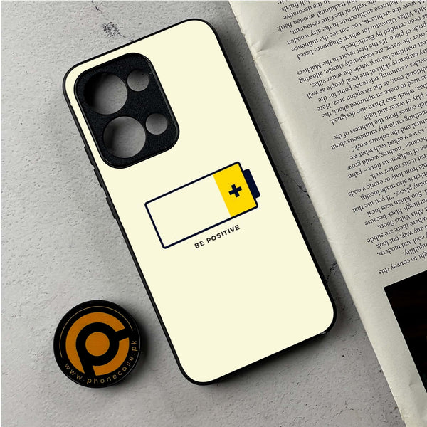 Oppo Reno 13 - Be Positive Design - Premium Metal Printed Soft Bumper Shockproof Case