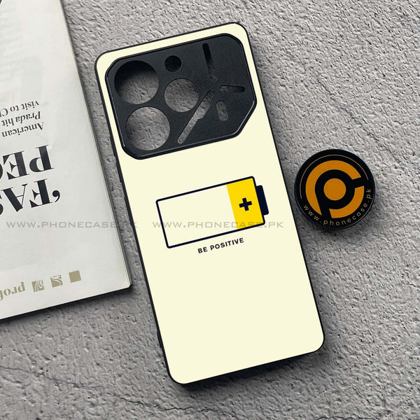 Tecno Pova 6 Pro - Be Positive Design - Premium Printed Glass soft Bumper Shock Proof Case