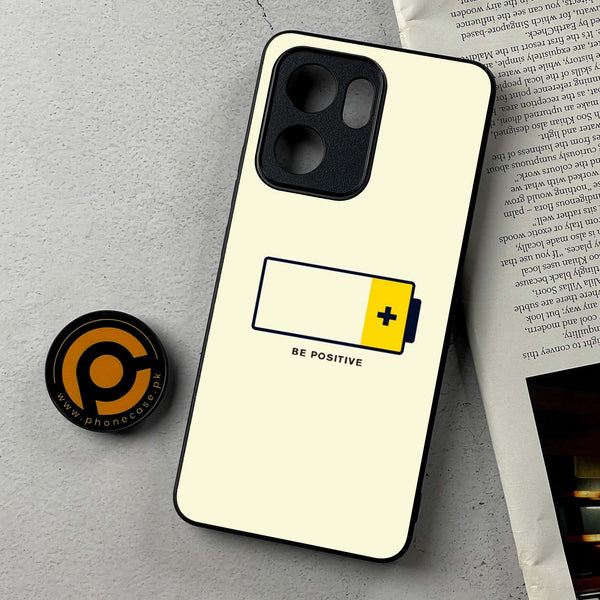 Oppo Reno 13F - Be Positive Design - Premium Metal Printed Soft Bumper Shockproof Case