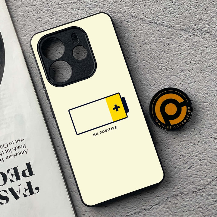 Xiaomi Redmi Note 14 - Be Positive Design - Premium Printed Glass soft Bumper Shock Proof Case