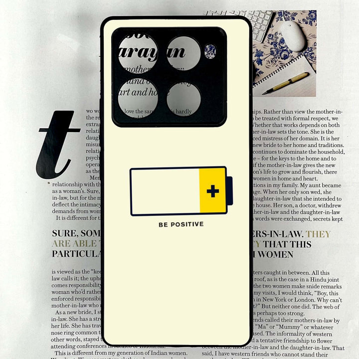 Infinix Note 40 Pro 4G - Be Positive Design - Premium Printed Glass soft Bumper shock Proof Case