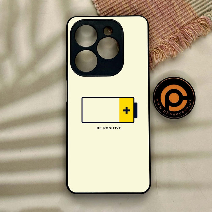 Tecno Spark 20 - Be Positive Design - Premium Printed Glass soft Bumper Shock Proof Case