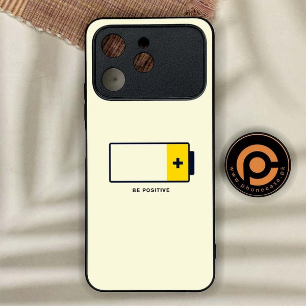 Tecno Spark 40 - Be Positive Design  - Premium Metal Printed soft Bumper shock Proof Case