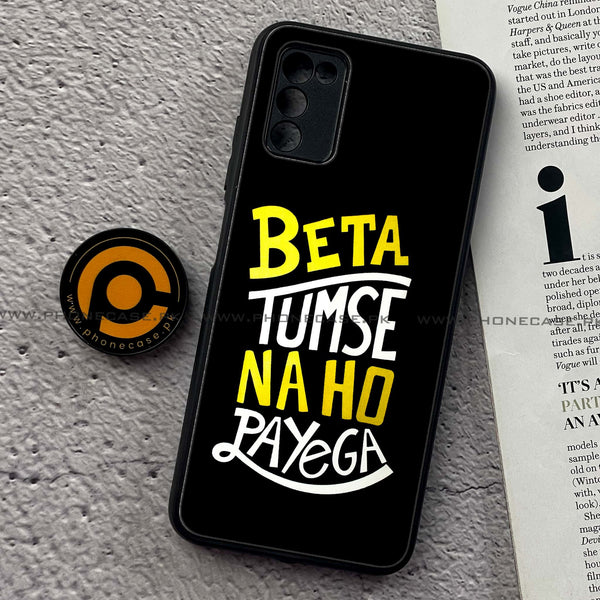 Samsung Galaxy A02s - Beta Tum Se Na Ho Payega - Premium Printed Glass Case
