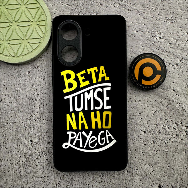 Xiaomi Poco X7 Pro 5G - Beta Tum Se Na Ho Payega -  Premium Printed Metal soft Bumper shock Proof Case