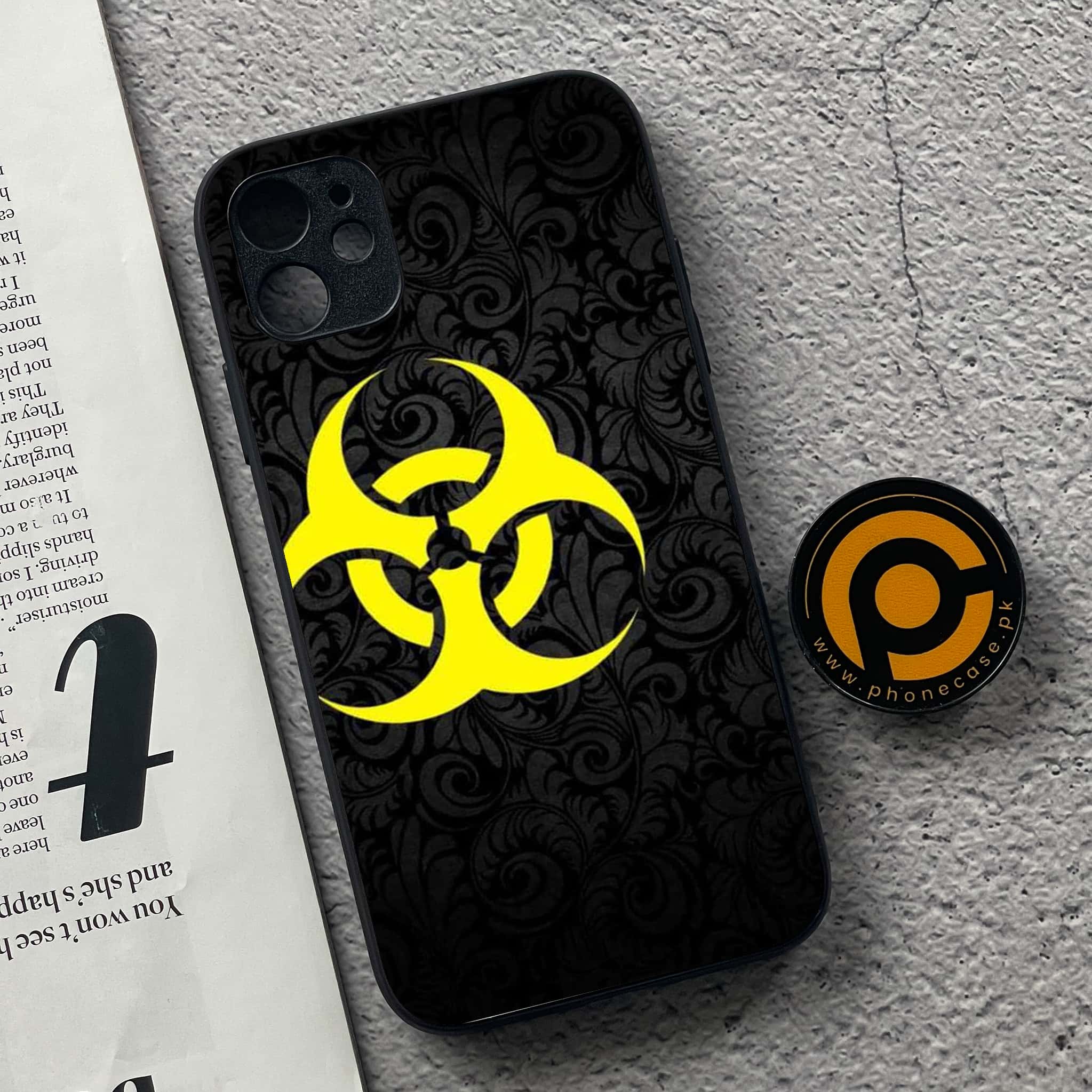 iPhone 11  Biohazard Sign  Premium Printed Glass soft Bumper shock Proof Case