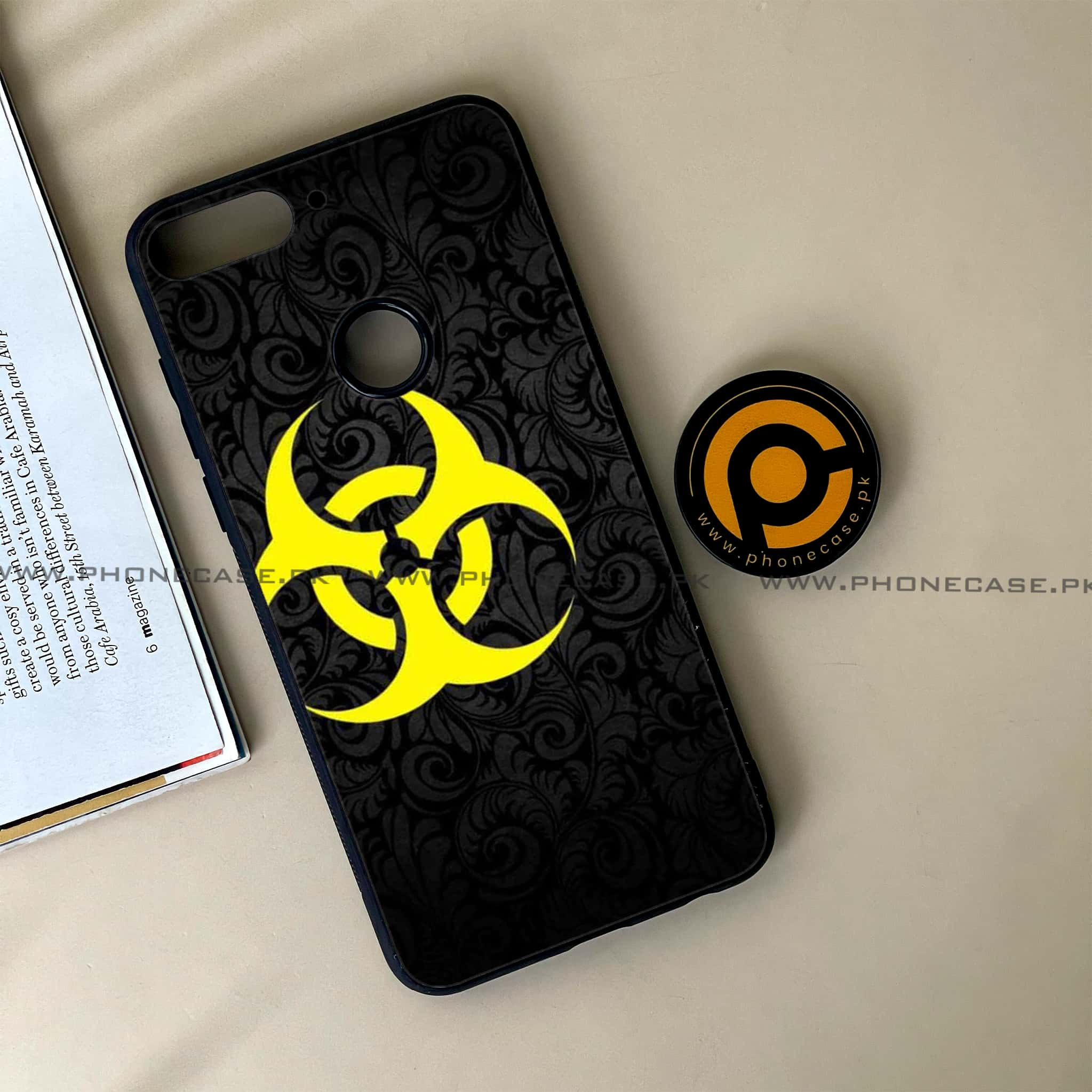 Huawei Y7 Prime (2018) - Biohazard Sign Series - Premium Printed Glass soft Bumper shock Proof Case