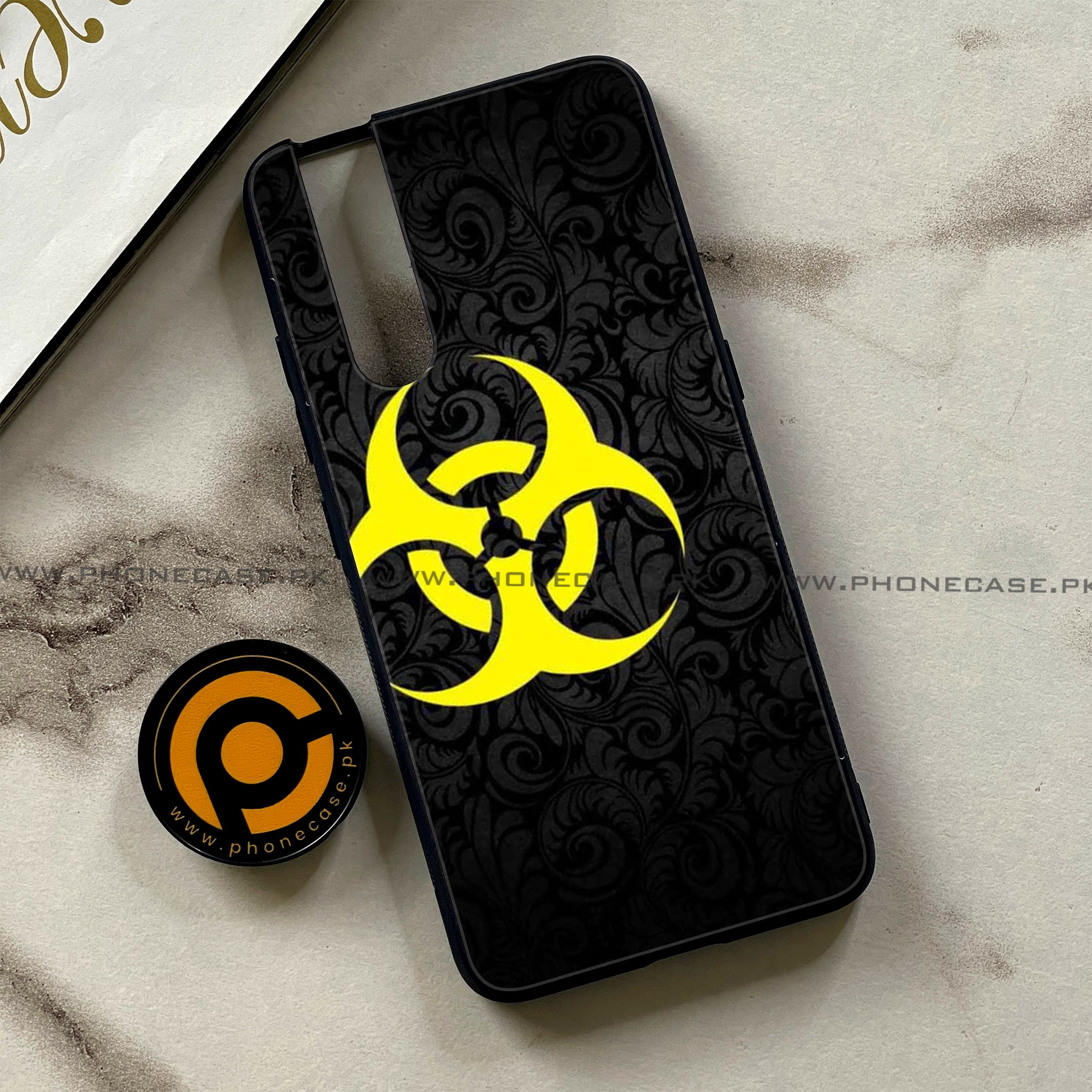 Vivo V15 Pro - Biohazard Sign Series - Premium Printed Glass soft Bumper shock Proof Case