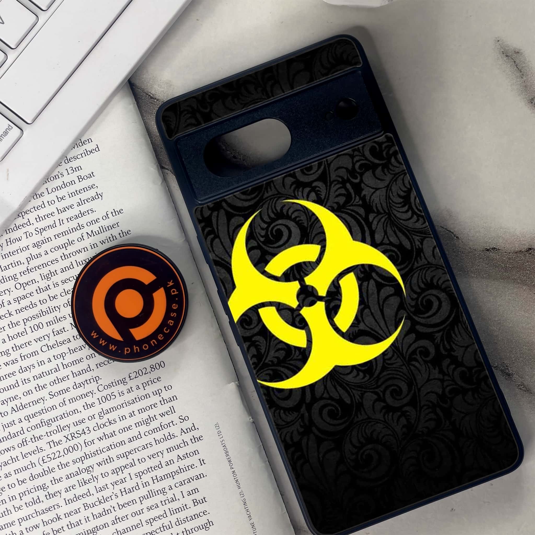 Google Pixel 7 - Biohazard Sign Series - Premium Metal Printed soft Bumper Shock Proof Case