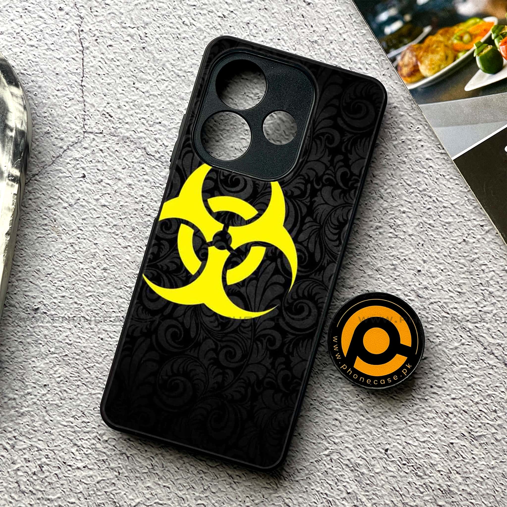 Oppo A5 Pro - Biohazard Sign Series - Premium Metal Printed soft Bumper shock Proof Case  Biohazard Sign Series