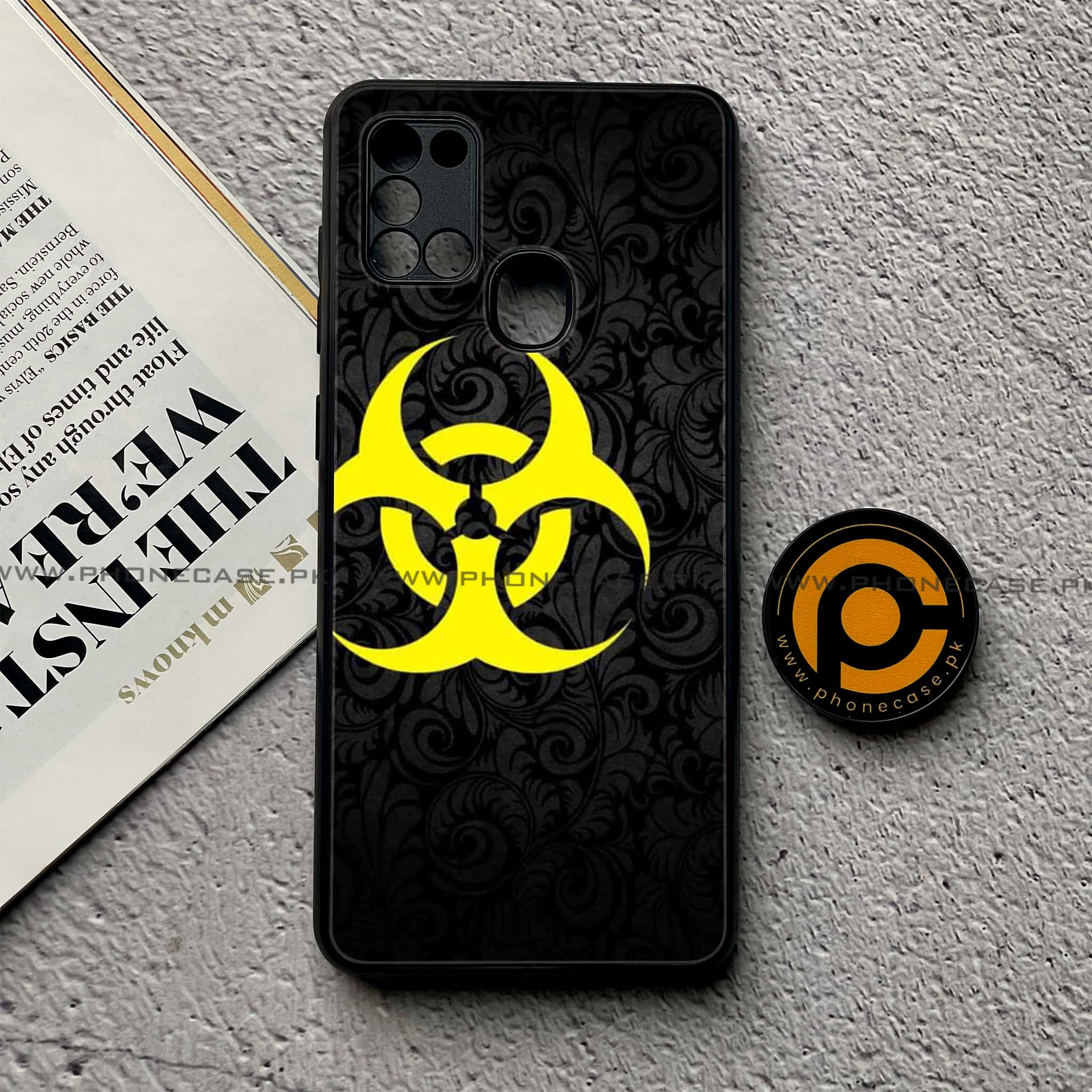 Samsung Galaxy A21s - Biohazard Sign Series - Premium Printed Glass soft Bumper shock Proof Case