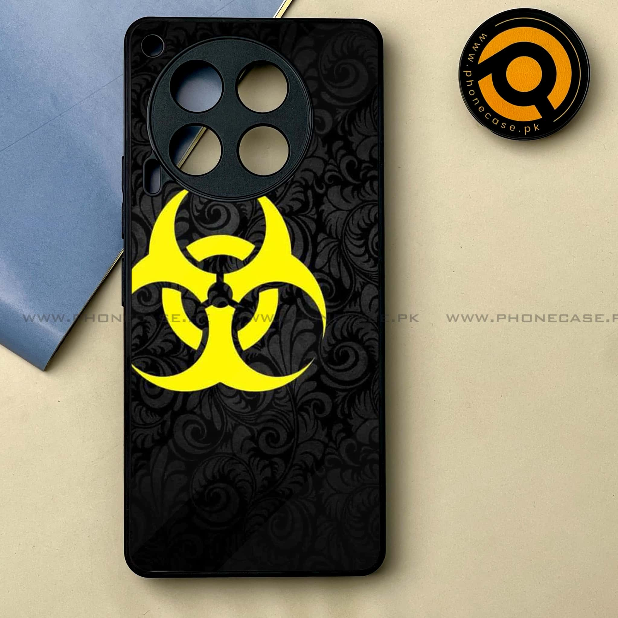 Tecno Camon 30 - Biohazard Sign Series -  Premium Printed Metal soft Bumper shock Proof Case