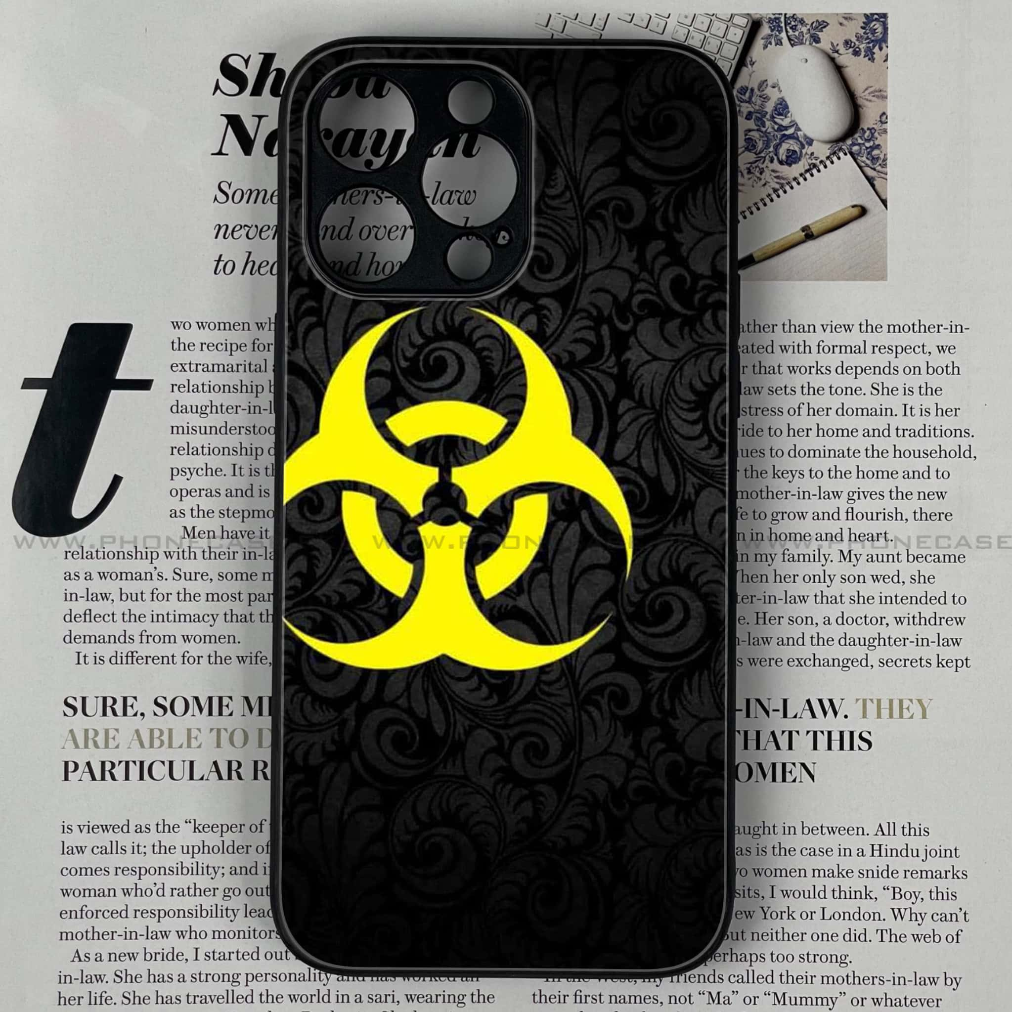 iPhone 16 Pro Max - Biohazard Sign Series - Premium Printed Glass soft Bumper shock Proof Case