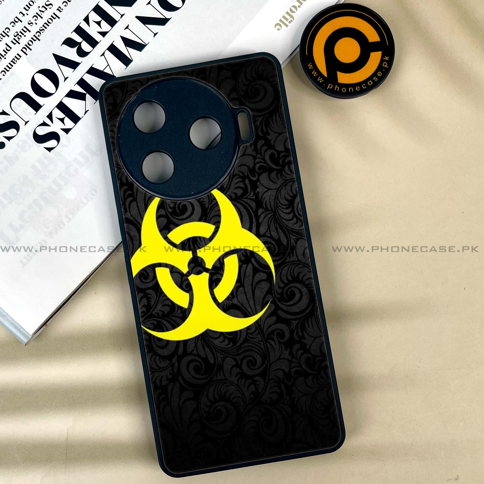 Tecno Camon 30 Pro - Biohazard Sign Series - Premium Printed Glass soft Bumper shock Proof Case