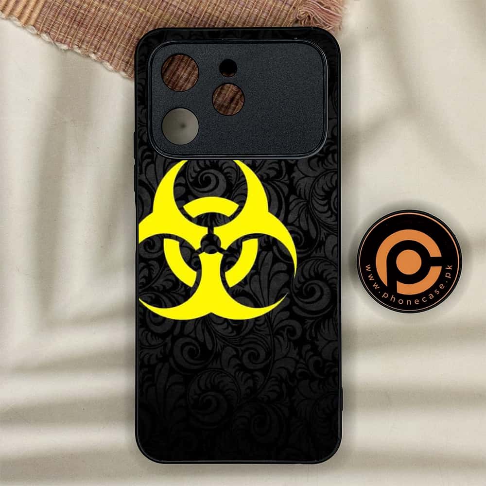 Tecno Spark 40 - Biohazard Sign Series - Premium Metal Printed soft Bumper shock Proof Case
