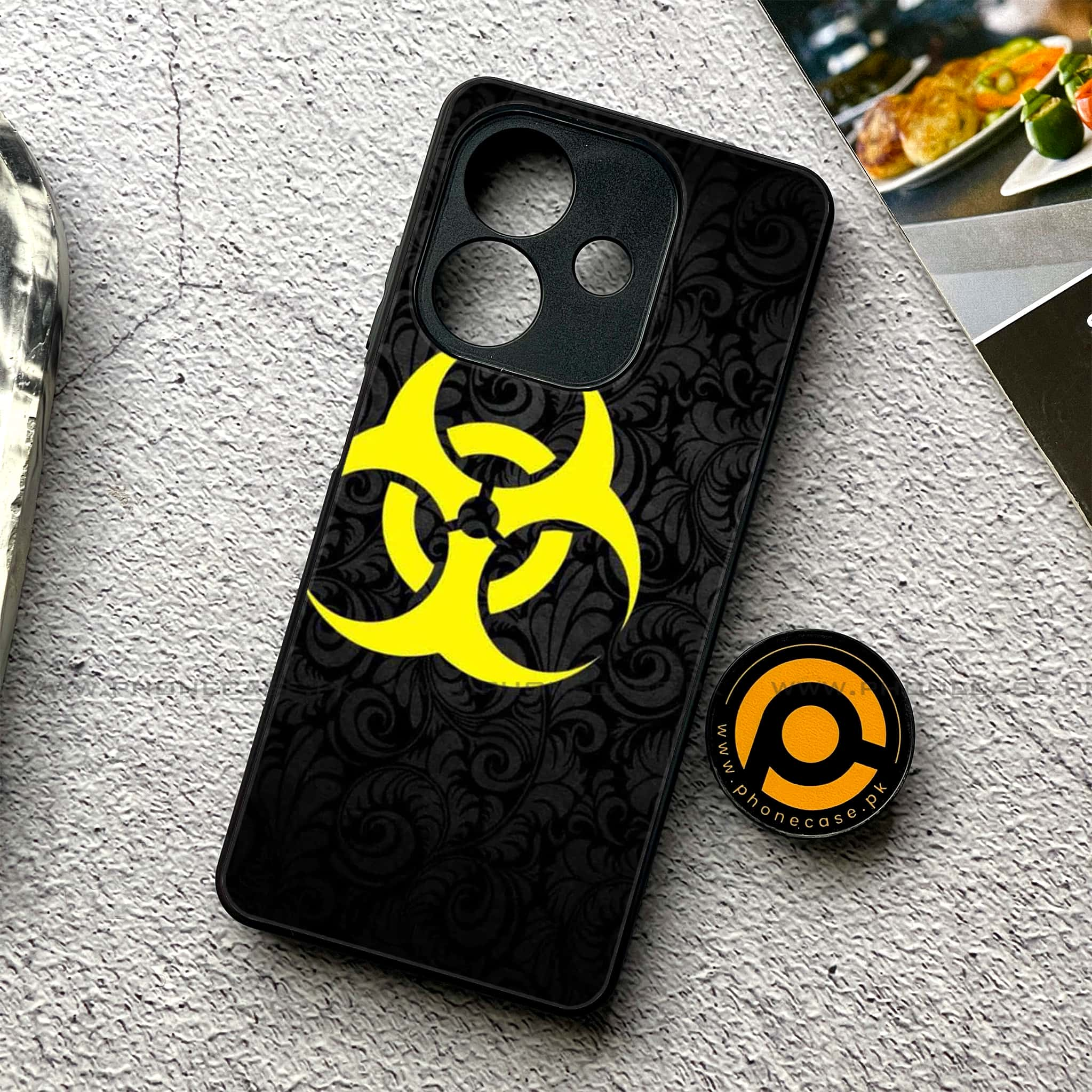 Oppo A3x - Biohazard Sign Series - Premium Printed Glass soft Bumper shock Proof Case