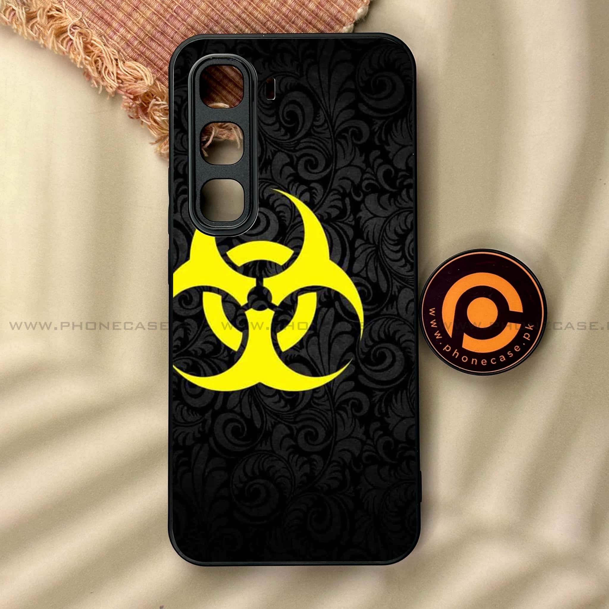 Infinix Hot 60 Pro -  Biohazard Sign Series - Premium Metal Printed soft Bumper shock Proof Case