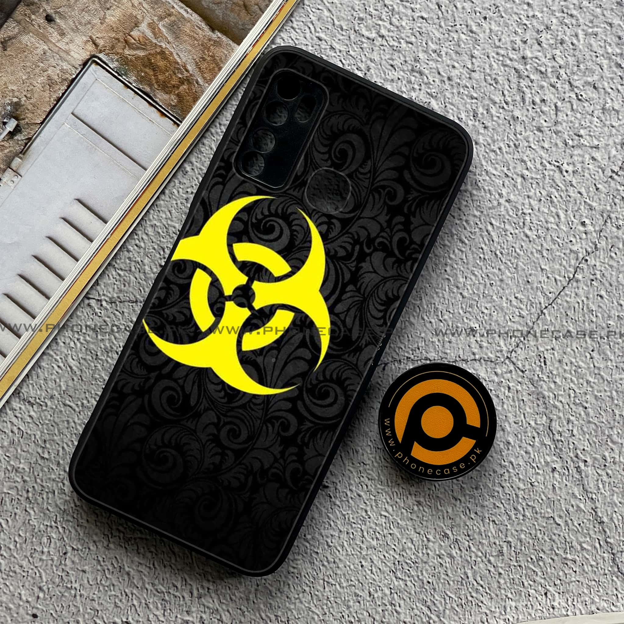 Infinix Note 7 Lite - Biohazard Sign Series - Premium Printed Metal soft Bumper shock Proof Case