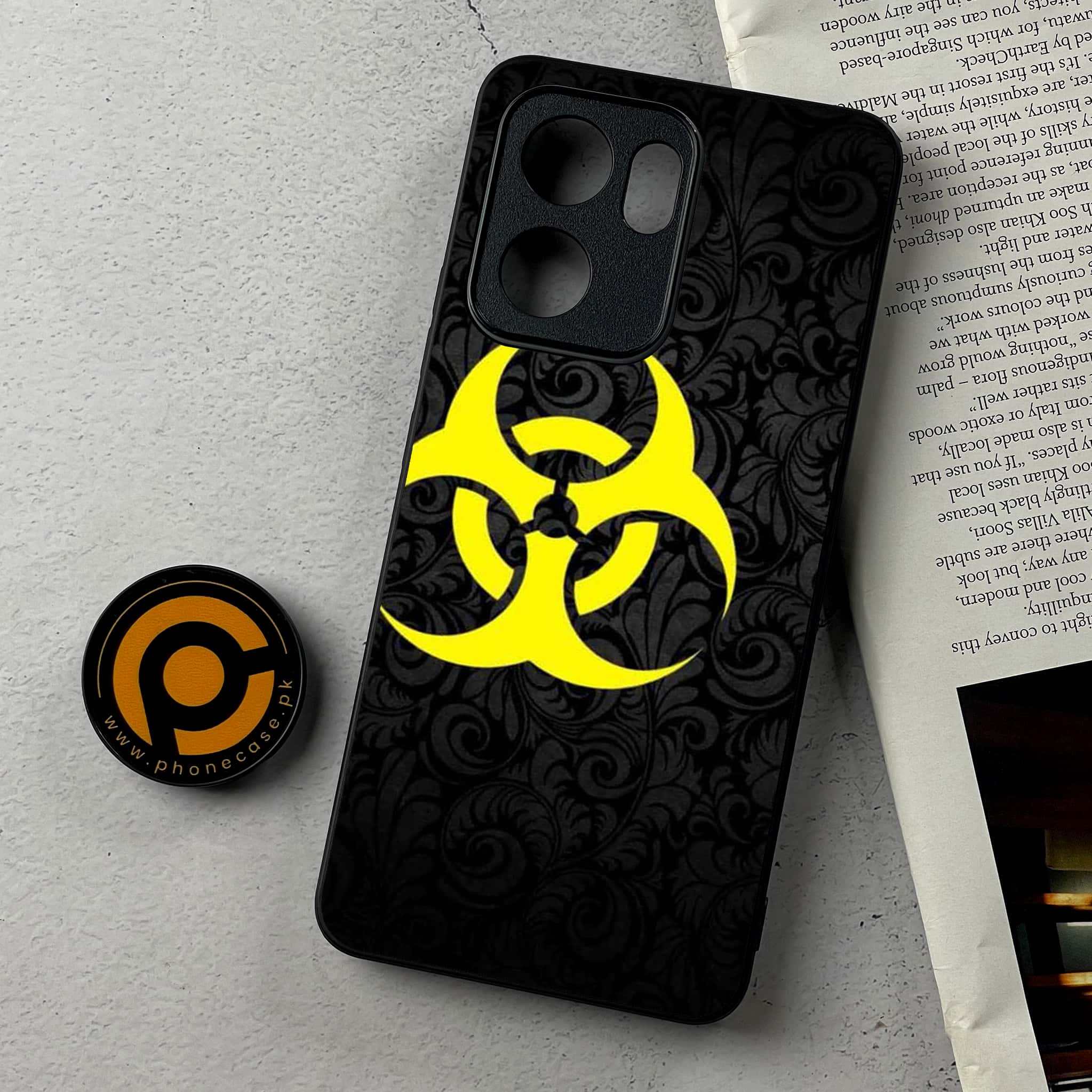 Oppo Reno 13F - Biohazard Sign Series - Premium Metal Printed Soft Bumper Shockproof Case