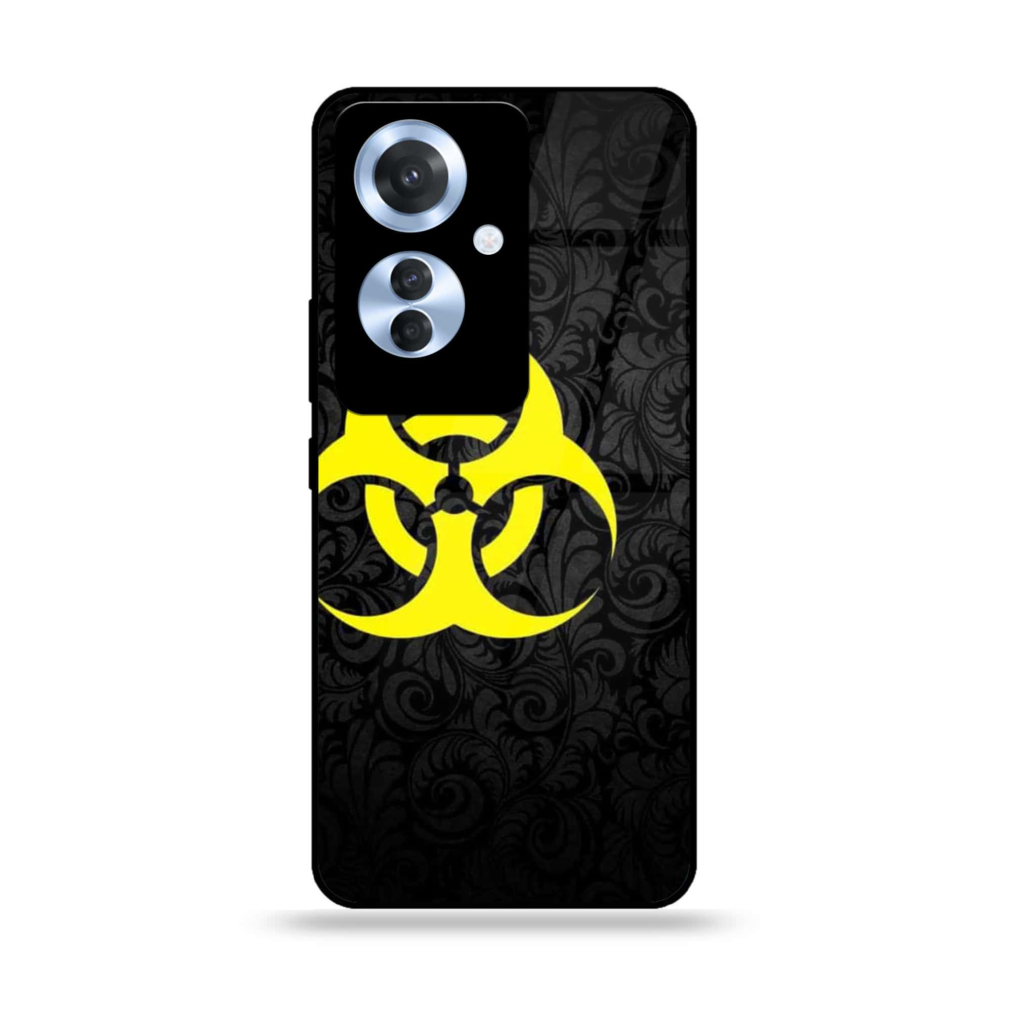 Oppo Reno 11F - Biohazard Sign Series - Premium Printed Glass soft Bumper shock Proof Case