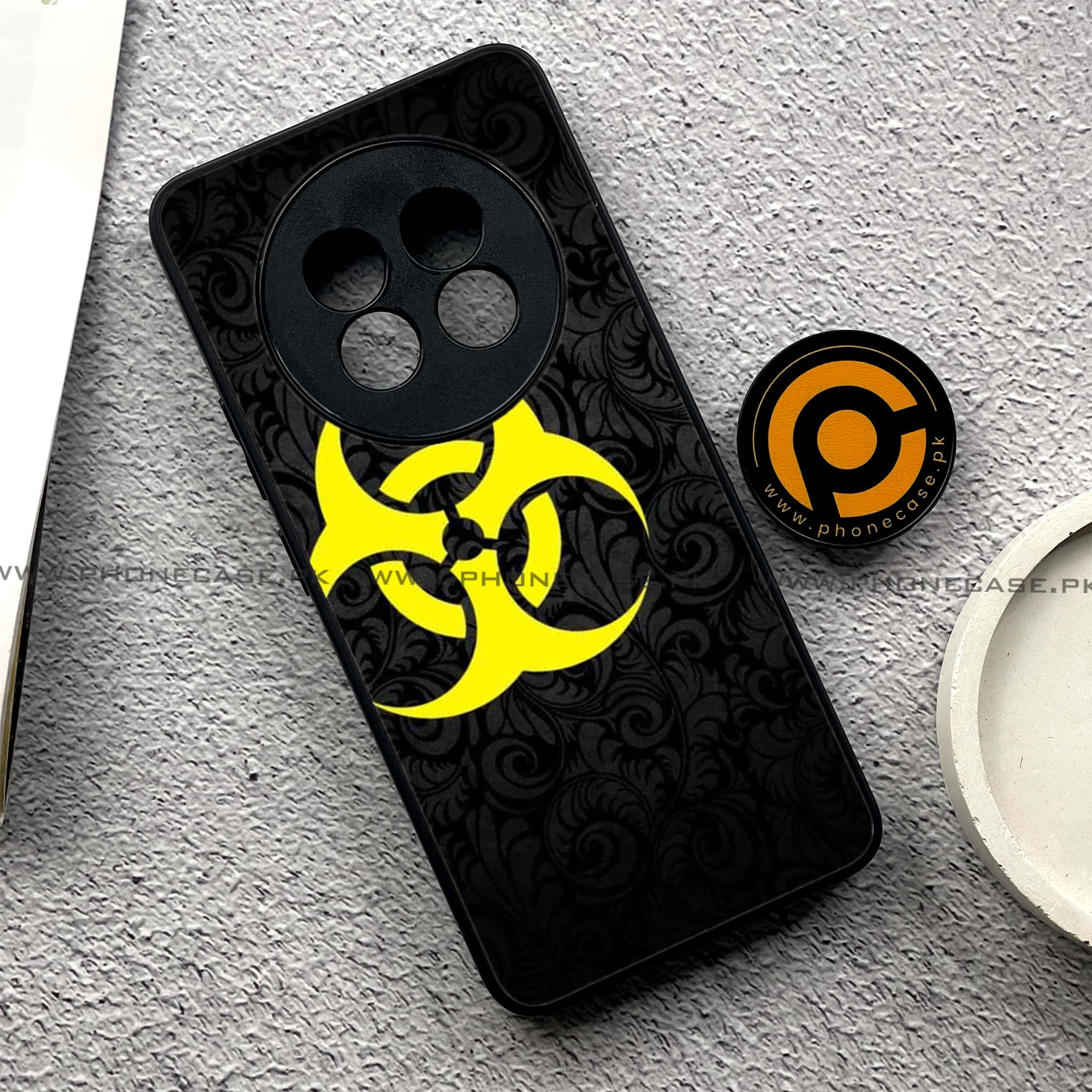 Realme 13 Plus - Biohazard Sign Series - Premium Printed Glass soft Bumper shock Proof Case