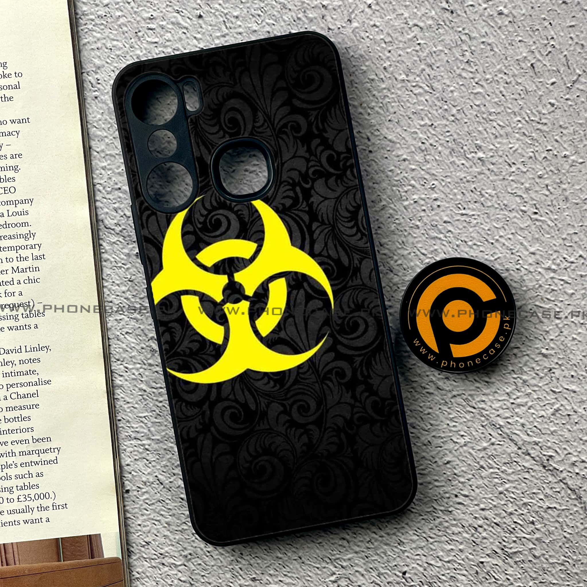 Infinix Hot 12 Pro - Biohazard Sign Series - Premium Printed Glass soft Bumper shock Proof Case