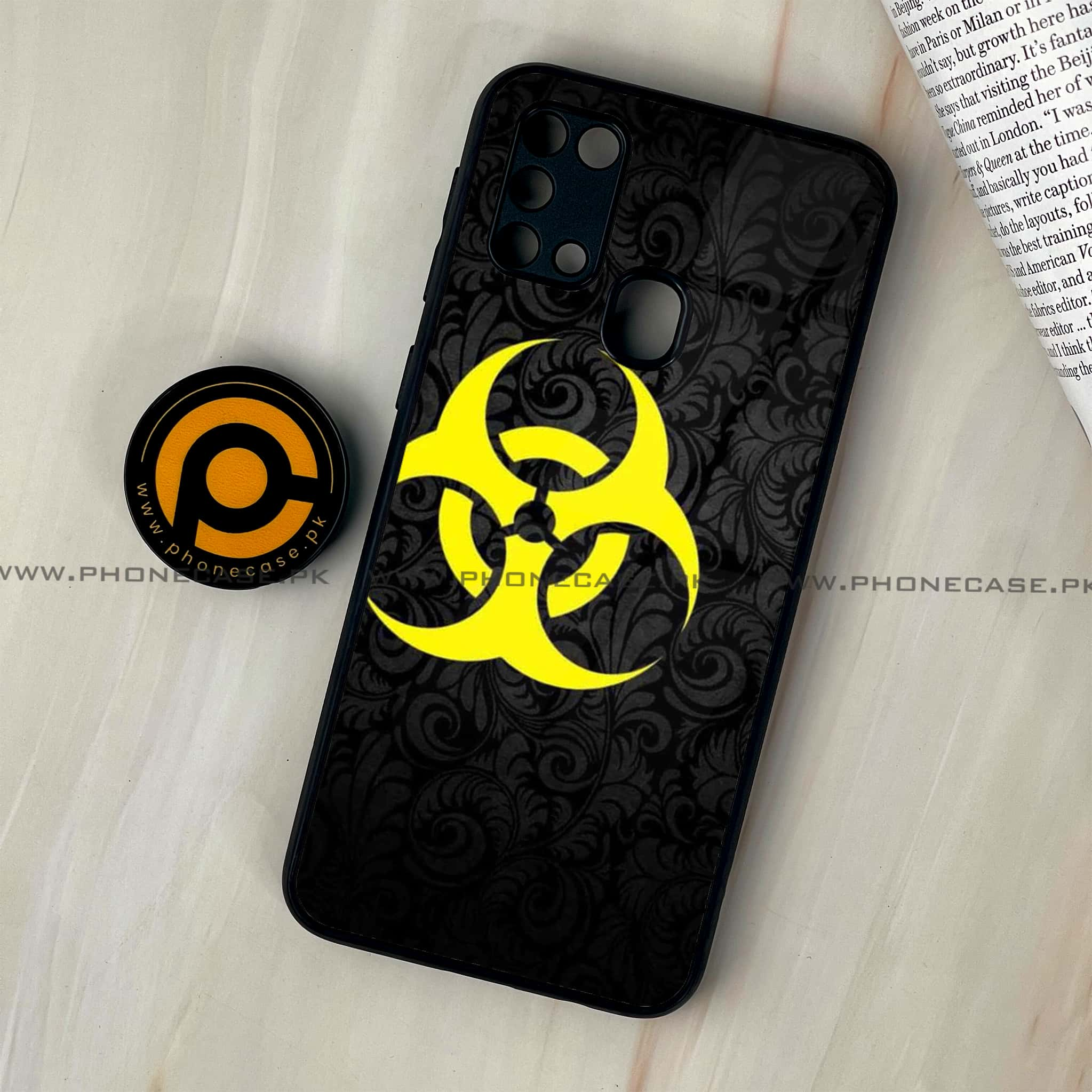 Galaxy M31 - Biohazard Sign Series - Premium Printed Glass soft Bumper shock Proof Case