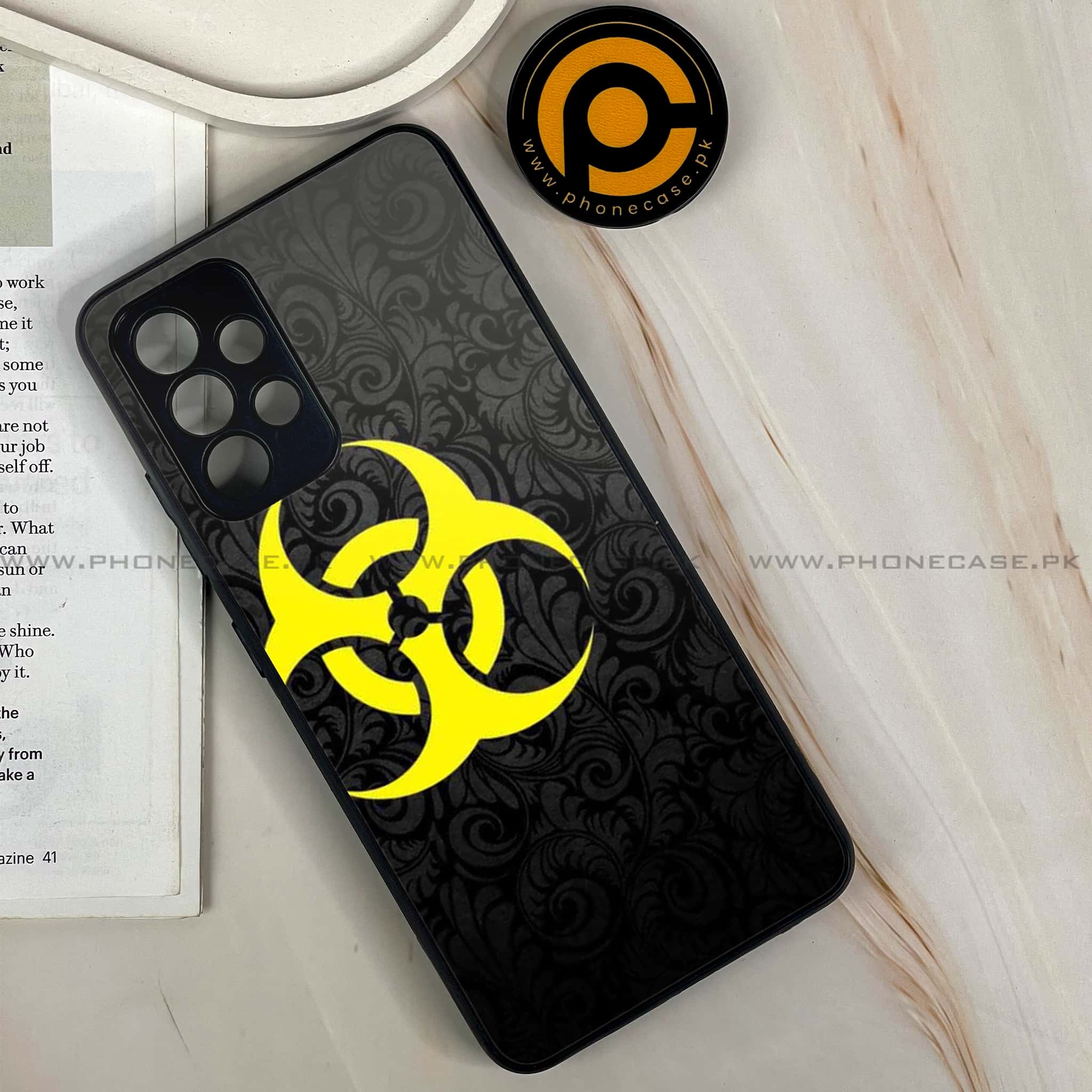 Samsung Galaxy A13-  Biohazard Sign Series - Premium Printed Glass soft Bumper shock Proof Case