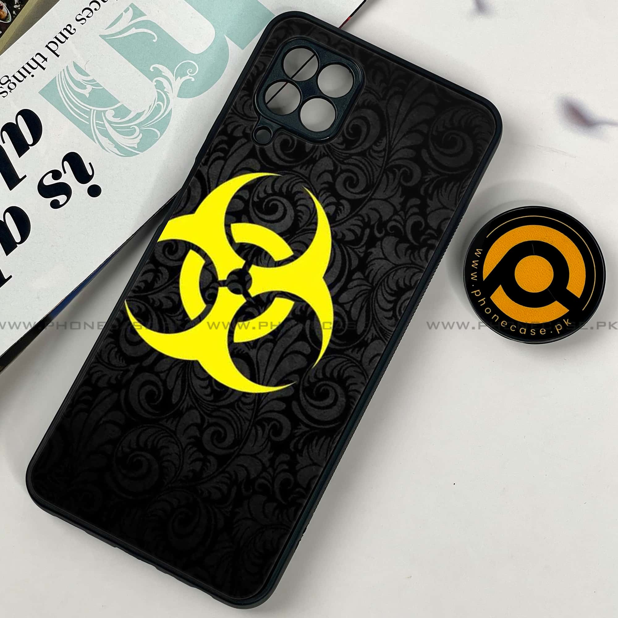 Samsung Galaxy A22 - Biohazard Sign Series - Premium Printed Glass soft Bumper shock Proof Case