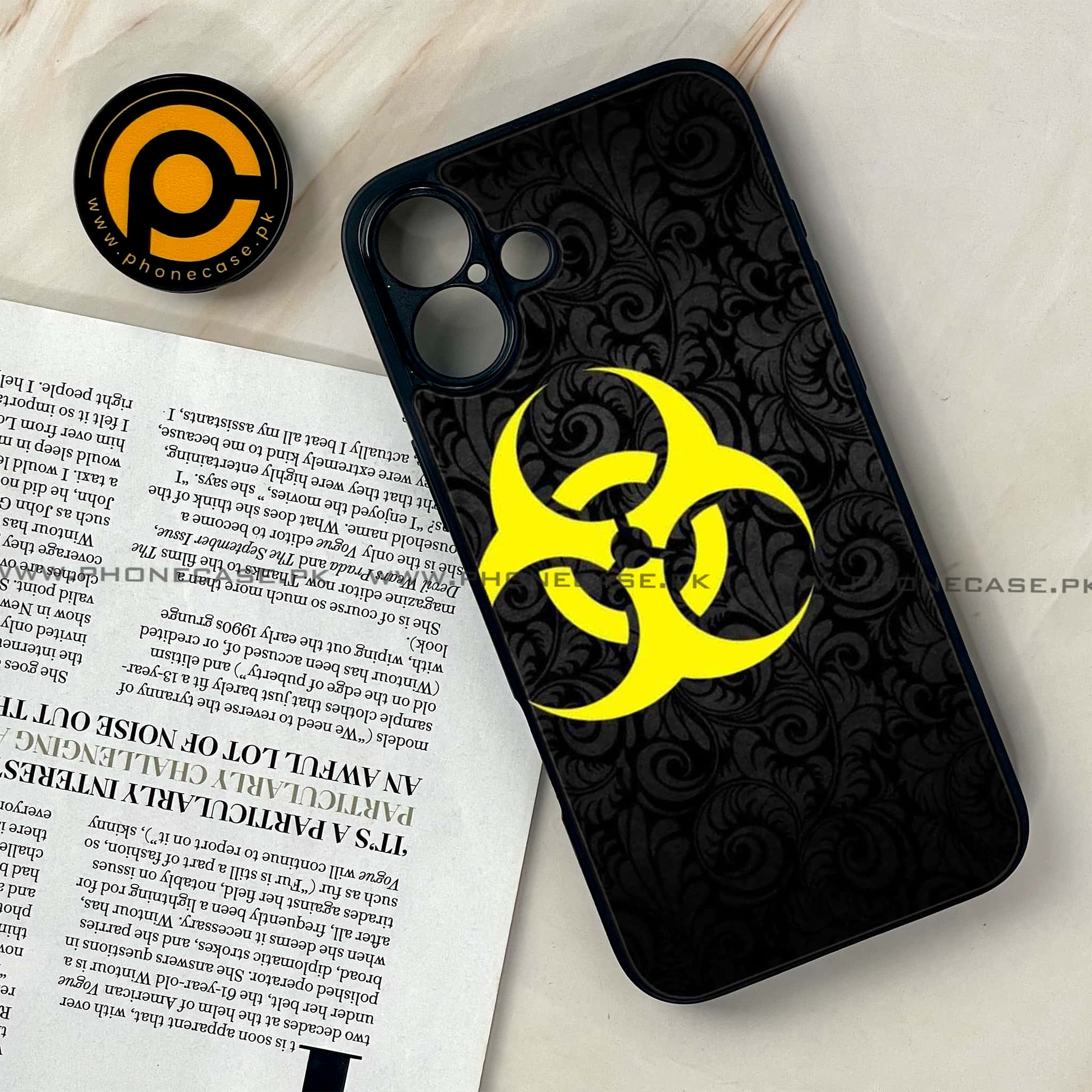 iPhone 16 - Biohazard Sign Series - Premium Printed Glass soft Bumper shock Proof Case