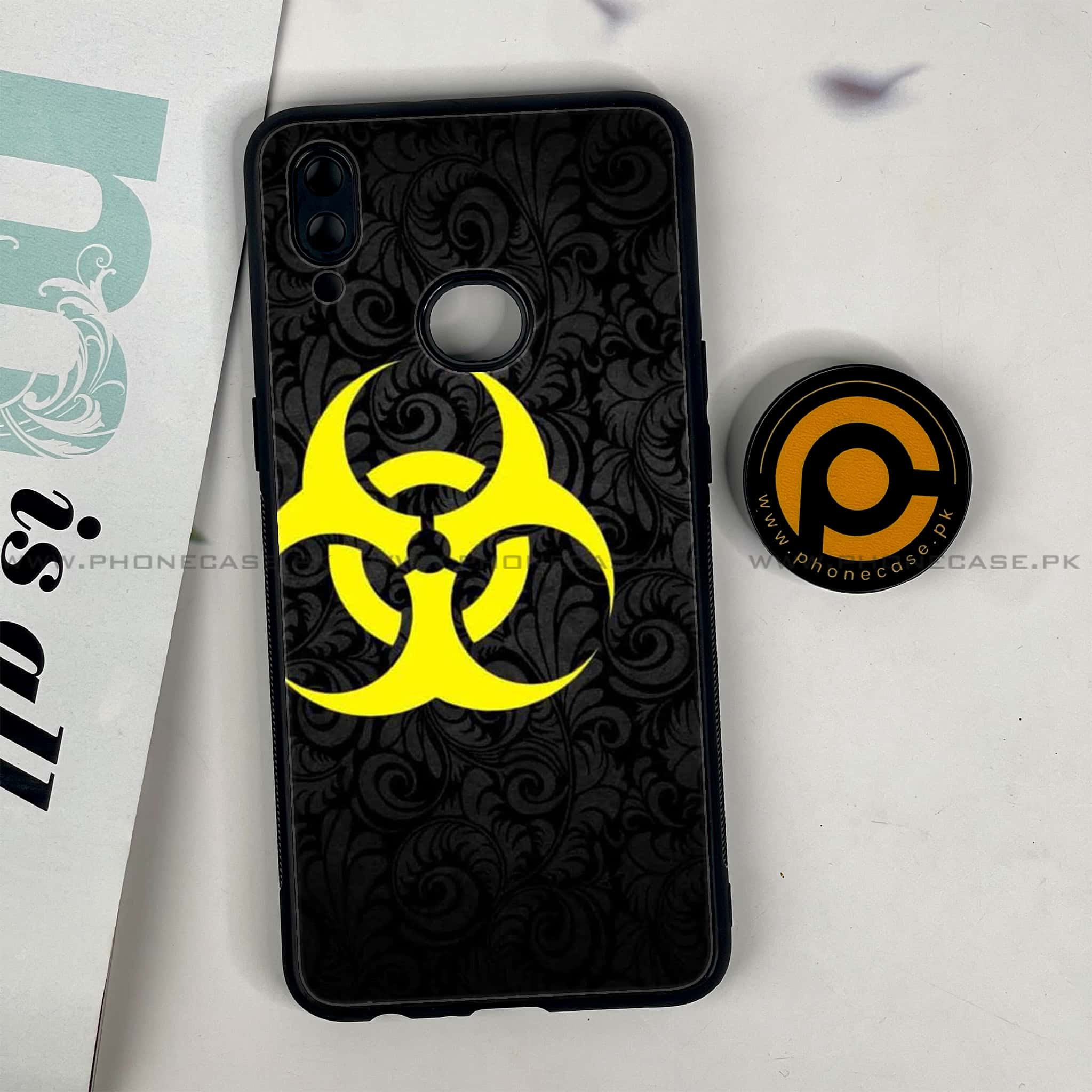 Galaxy A10s - Biohazard Sign Series - Premium Printed Glass soft Bumper shock Proof Case