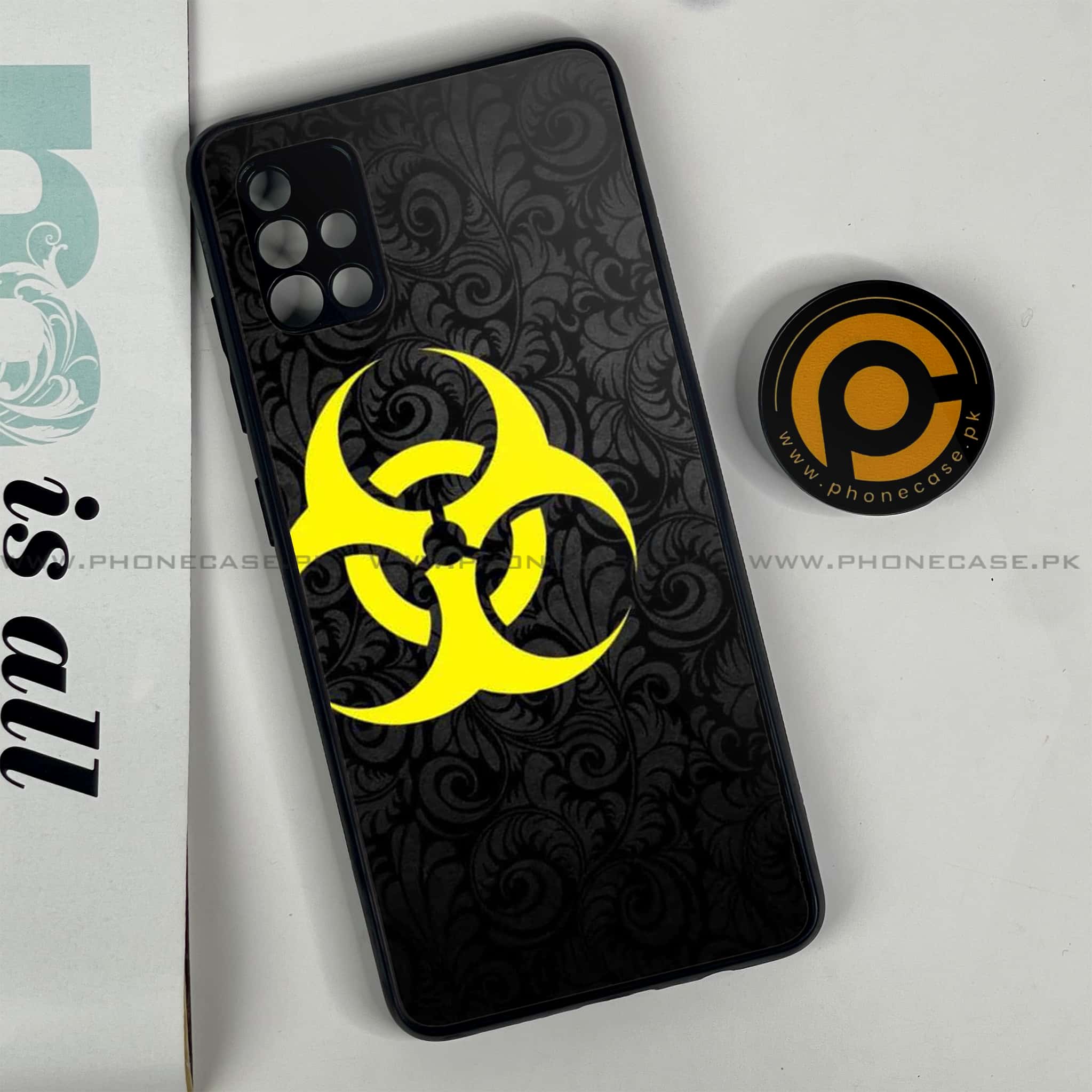 Samsung Galaxy A51 Biohazard Sign Series Premium Printed Glass soft Bumper shock Proof Case