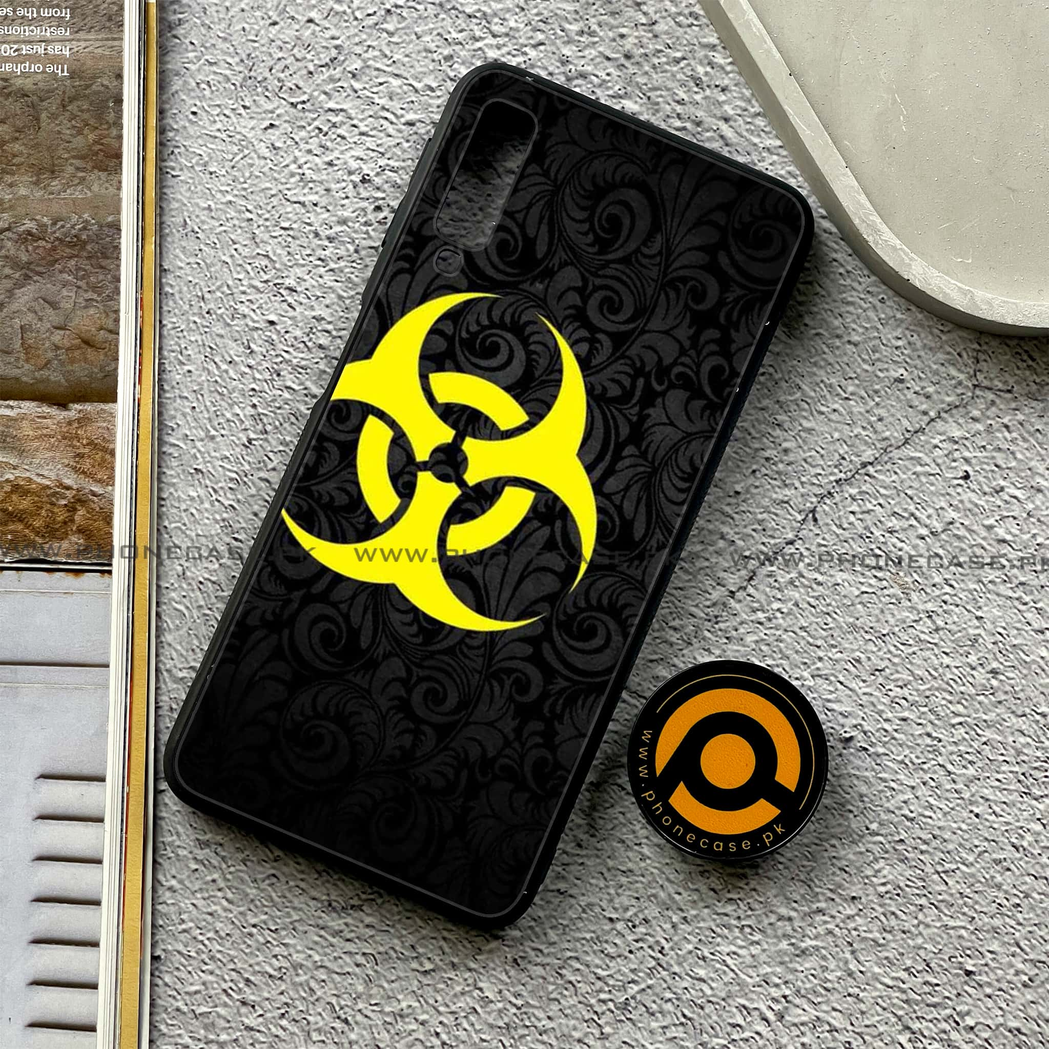 Galaxy A7 2018 - Biohazard Sign Series - Premium Printed Metal soft Bumper shock Proof Case