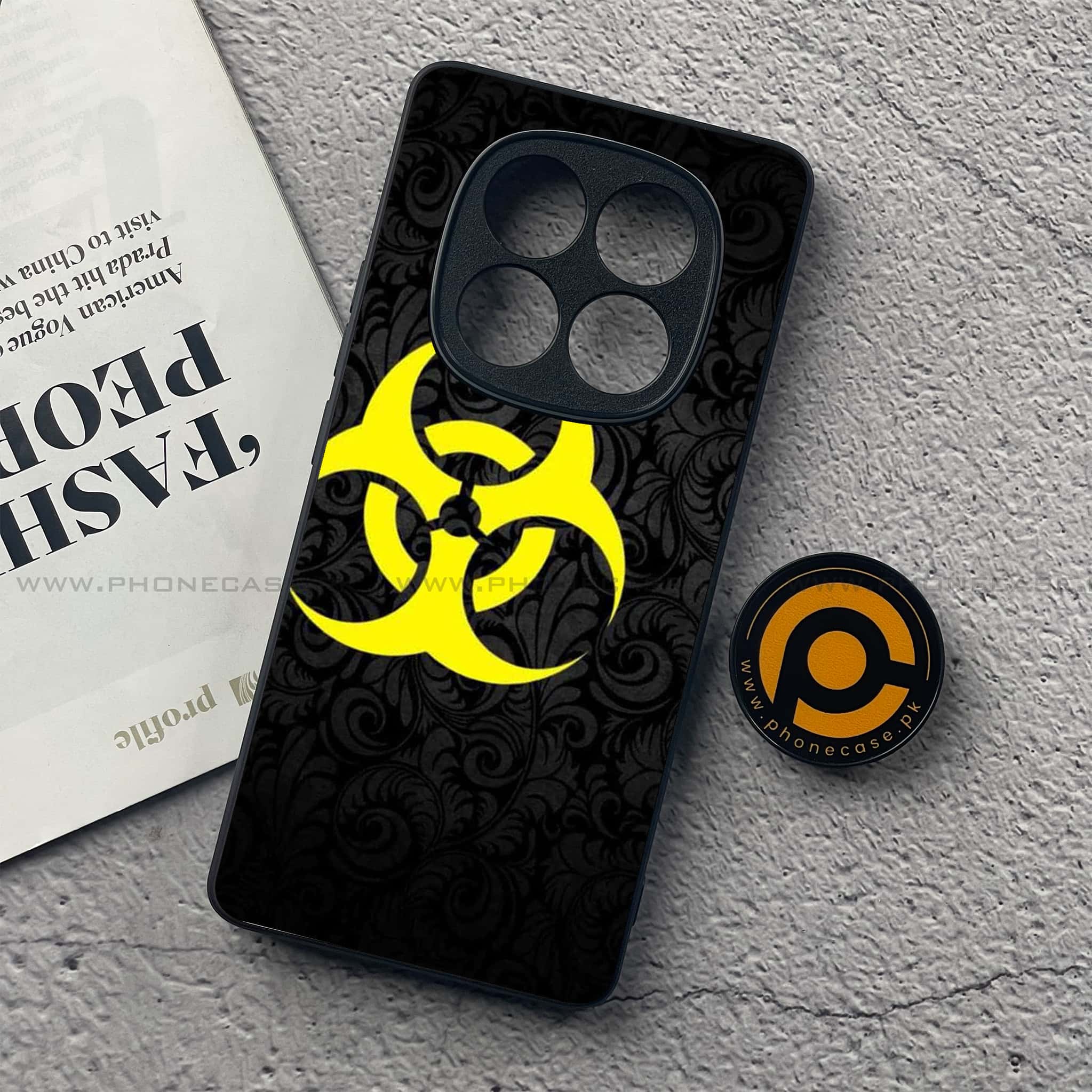Redmi Note 14 Pro Plus 5G - Biohazard Sign Series - Premium Printed Glass soft Bumper shock Proof Case