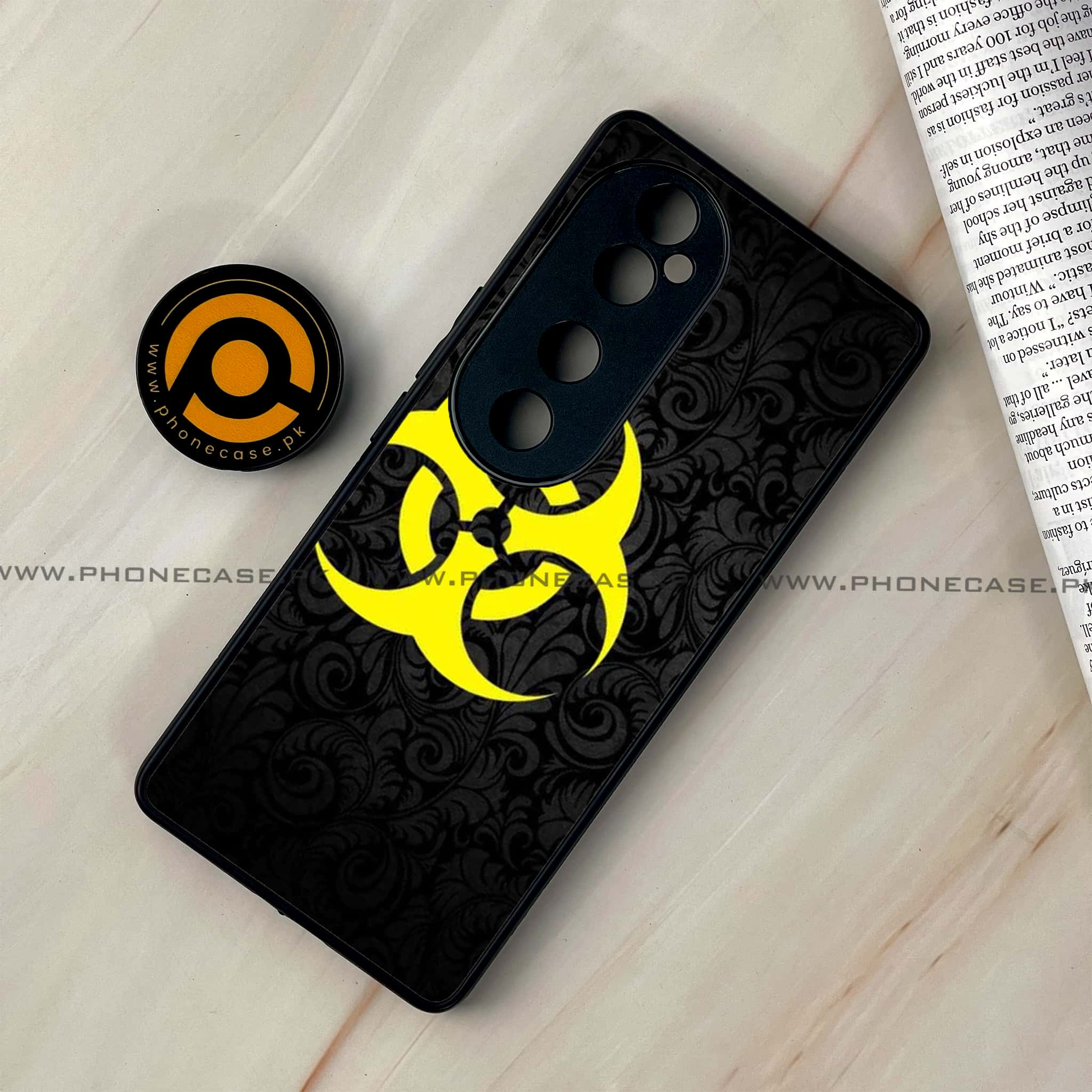 Vivo V40 - Biohazard Sign Series - Premium Printed Glass soft Bumper shock Proof Case