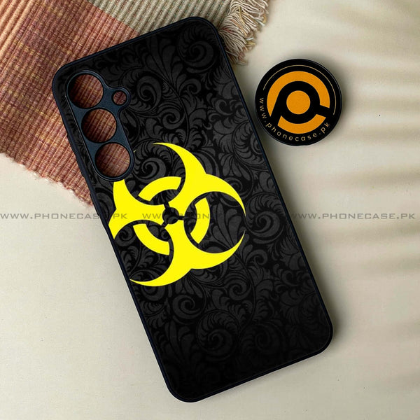 Samsung Galaxy A15 - Biohazard Sign Design 10  - Premium Printed Glass soft Bumper shock Proof Case CS-25310