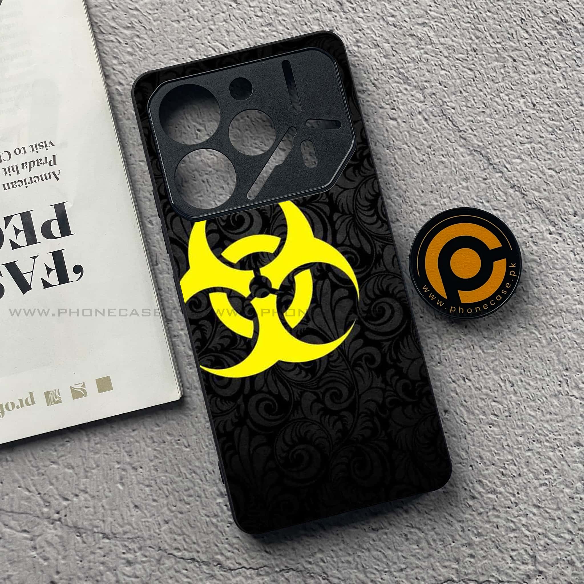 Tecno Pova 6 Pro - Biohazard Sign Series - Premium Printed Glass soft Bumper shock Proof Case