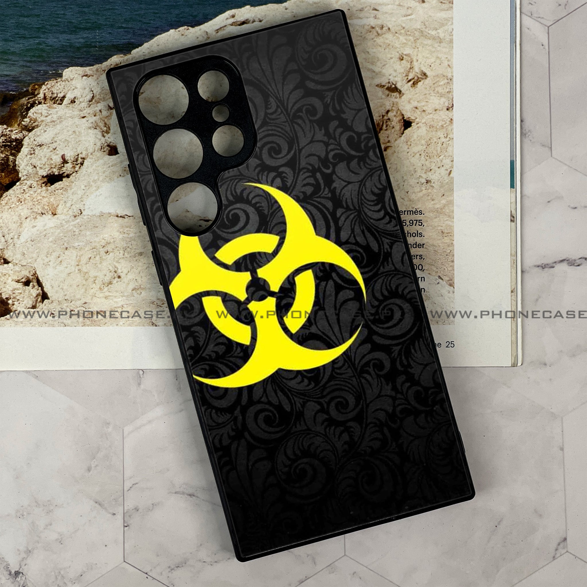 Samsung Galaxy S23 Ultra - Biohazard Sign- Premium Printed Glass soft Bumper shock Proof Case