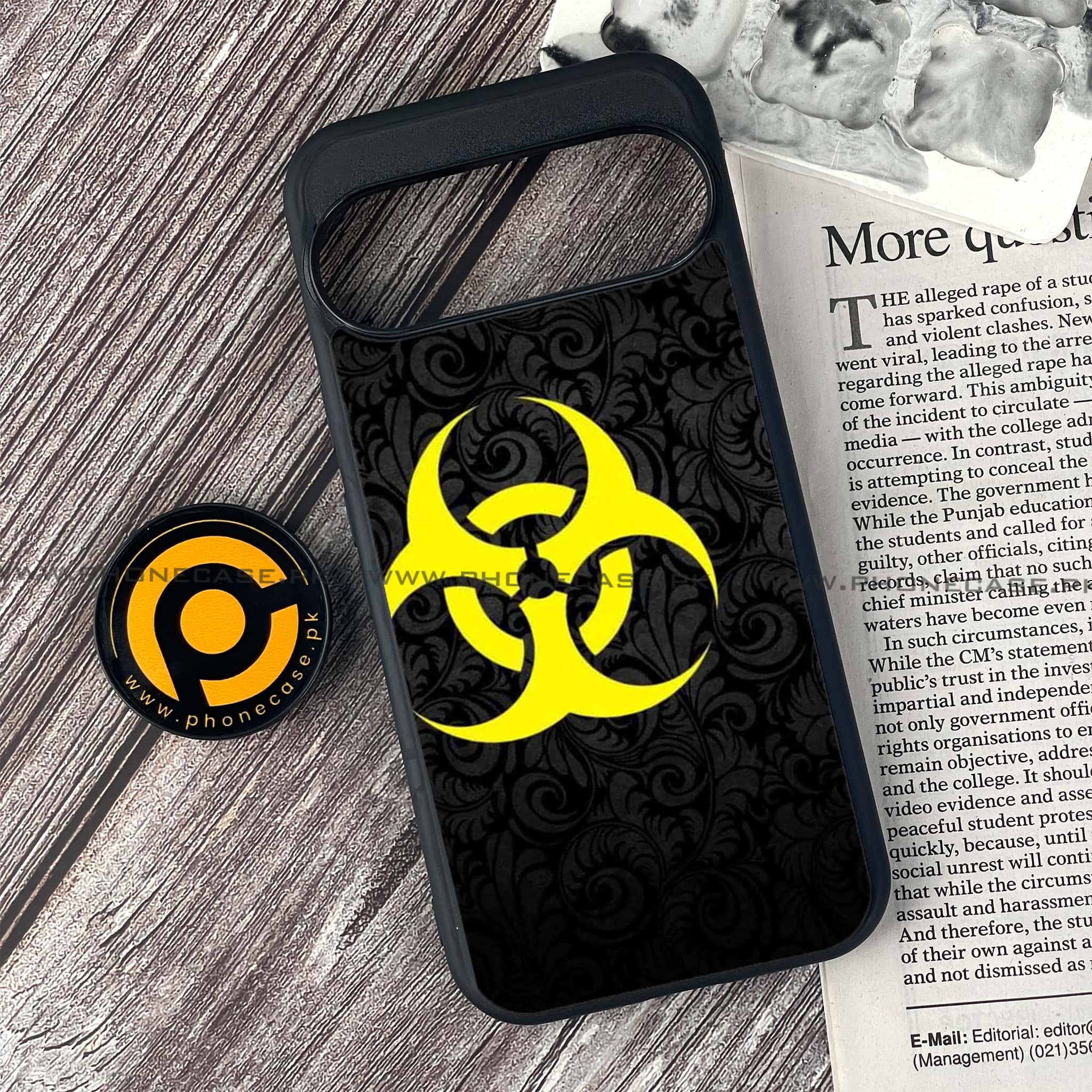 Google Pixel 9 Pro - Biohazard Sign Series - Premium Printed Glass soft Bumper shock Proof Case