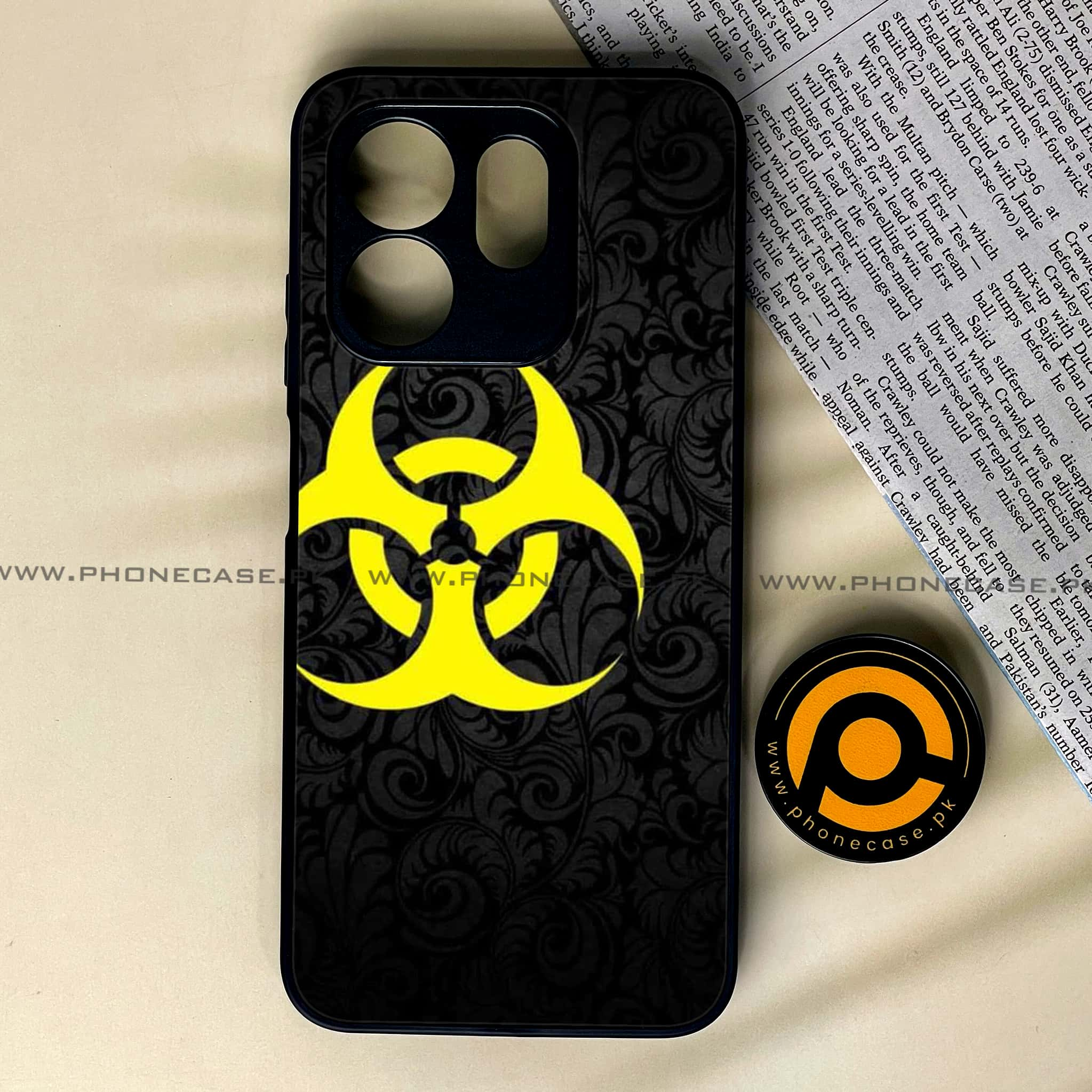 Infinix Hot 50i - Biohazard Sign Series - Premium Printed Glass soft Bumper shock Proof Case