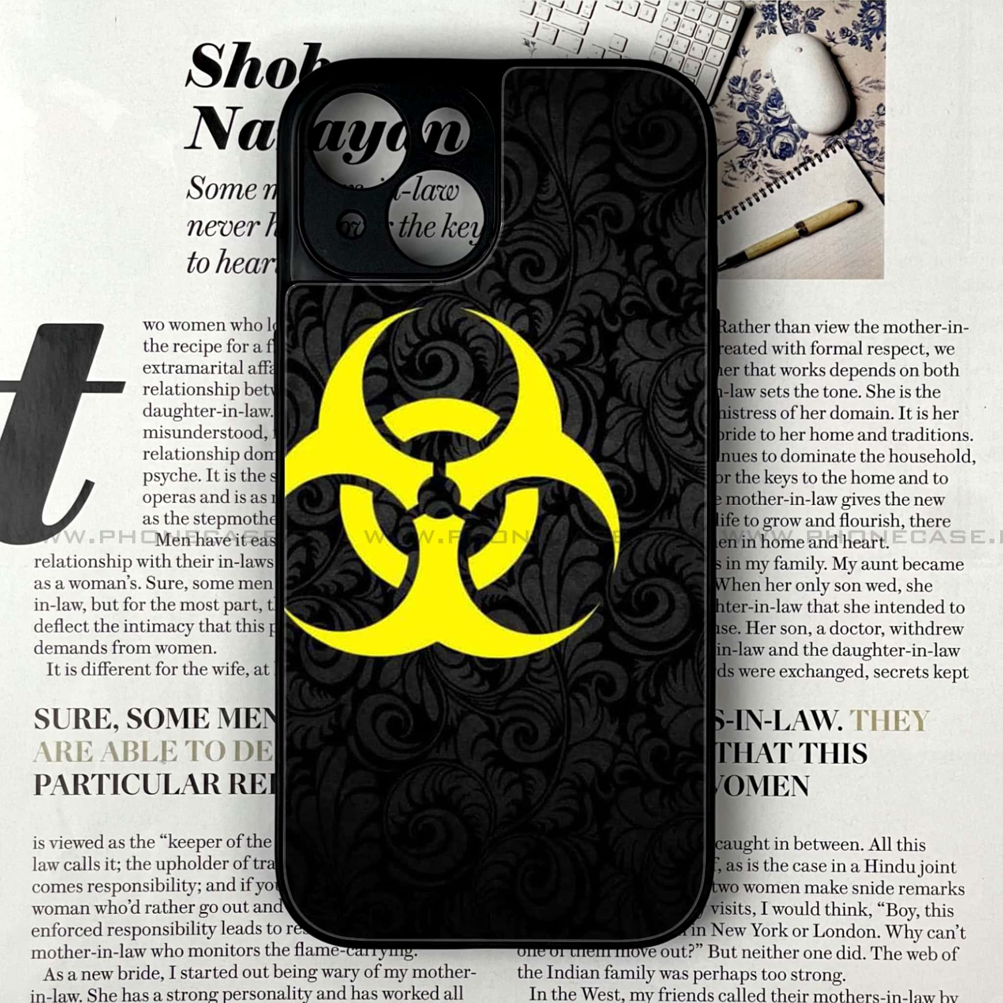 iPhone 13  - Biohazard Sign- Premium Printed Glass soft Bumper shock Proof Case