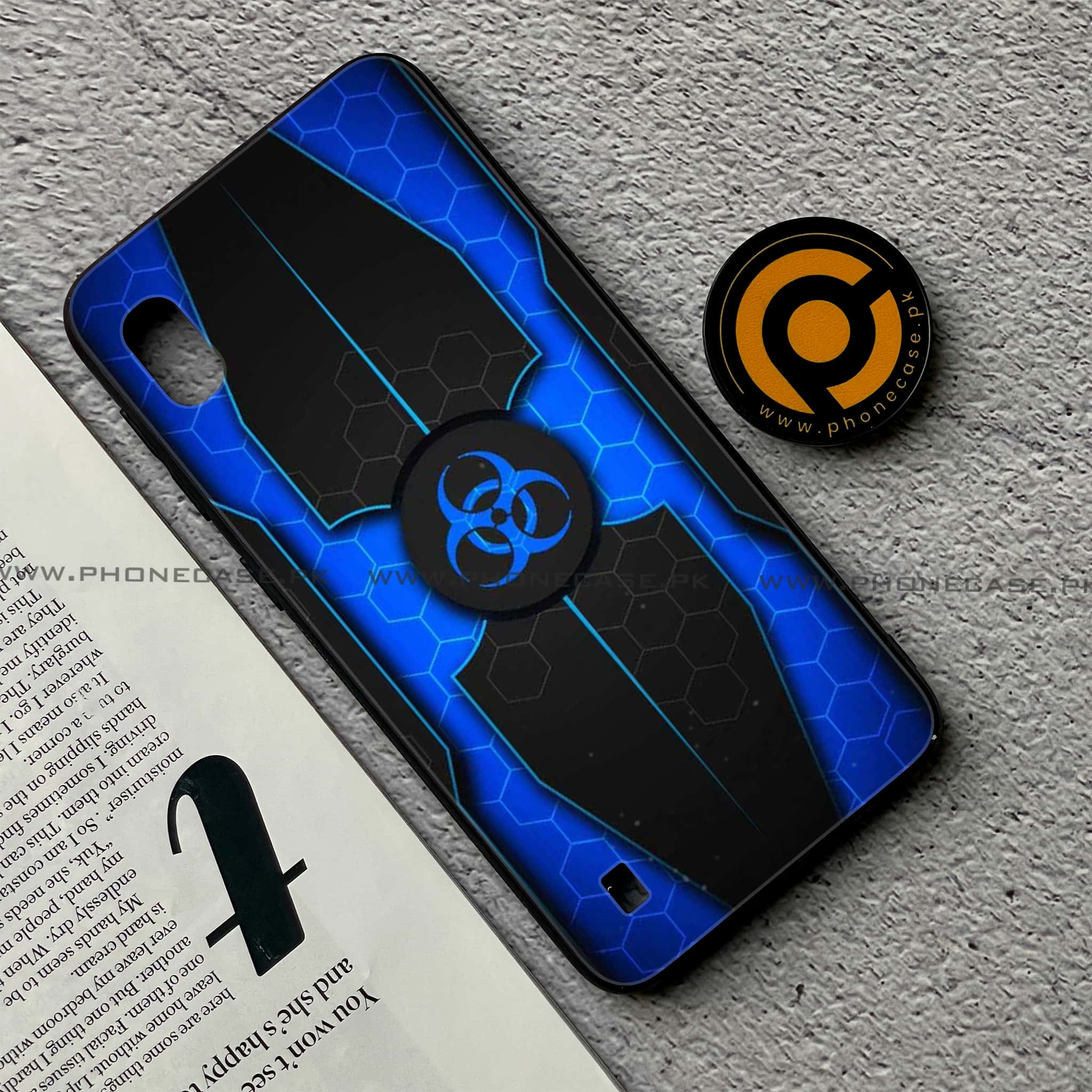 Samsung Galaxy A10 - Biohazard Sign Series - Premium Printed Glass soft Bumper shock Proof Case