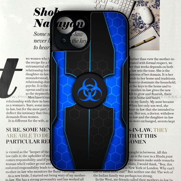 iPhone 14 - Biohazard Sign- Premium Printed Glass soft Bumper shock Proof Case