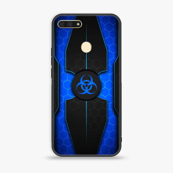 Honor 7A - Biohazard Sign Series - Premium Printed Glass soft Bumper shock Proof Case